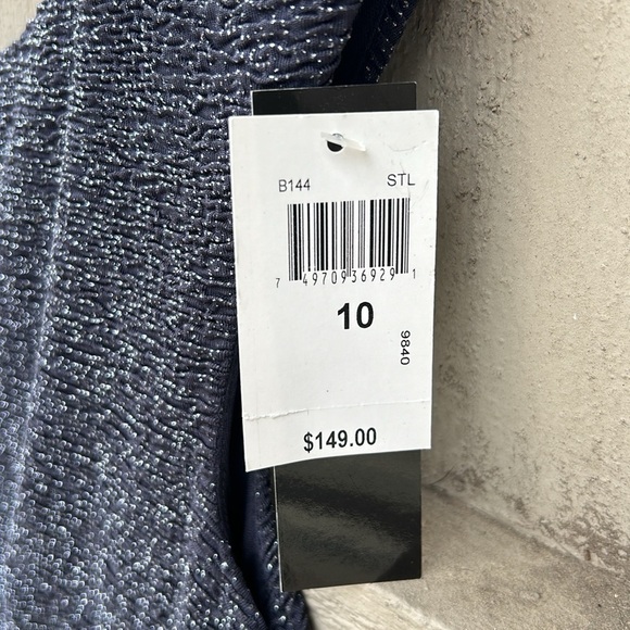 NWT B & A by Betsey and Adam Cocktail Dress Black With Silver Sparkles Prom - Picture 4 of 13